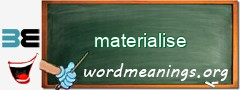 WordMeaning blackboard for materialise